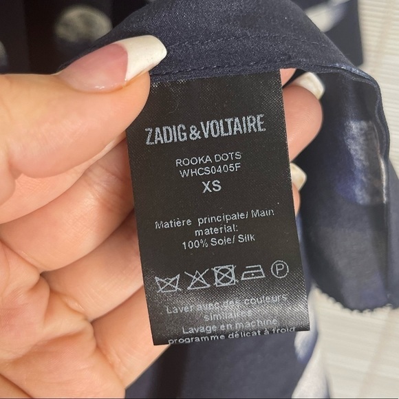 Zadig & Voltaire Rooka Dots Marine Dress Size XS NWT - Picture 12 of 13